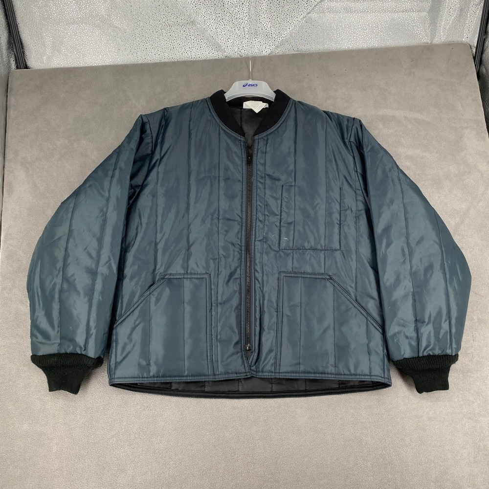 RefrigiWear 0925R Iron-Tuff Quilted Cooler Jacket Navy Blue Mens XL Workwear